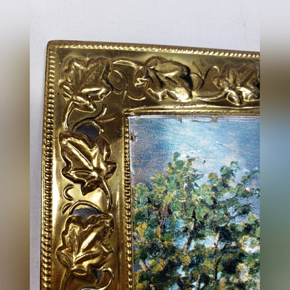 Vintage Set Of 2 Beautiful Painting Pictures With Gold Frame - Picture 14 of 16